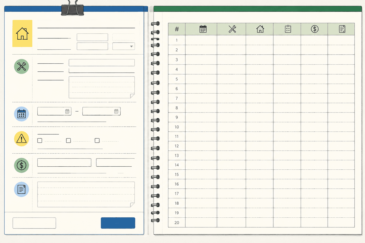 Preview of the split-screen input console and generated record ledger